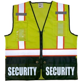 Qraphic Tee Security Survivor Safety Vest, Type R Class 2, Reflective logo front and back. (xxl/xxxl, Safety Green)