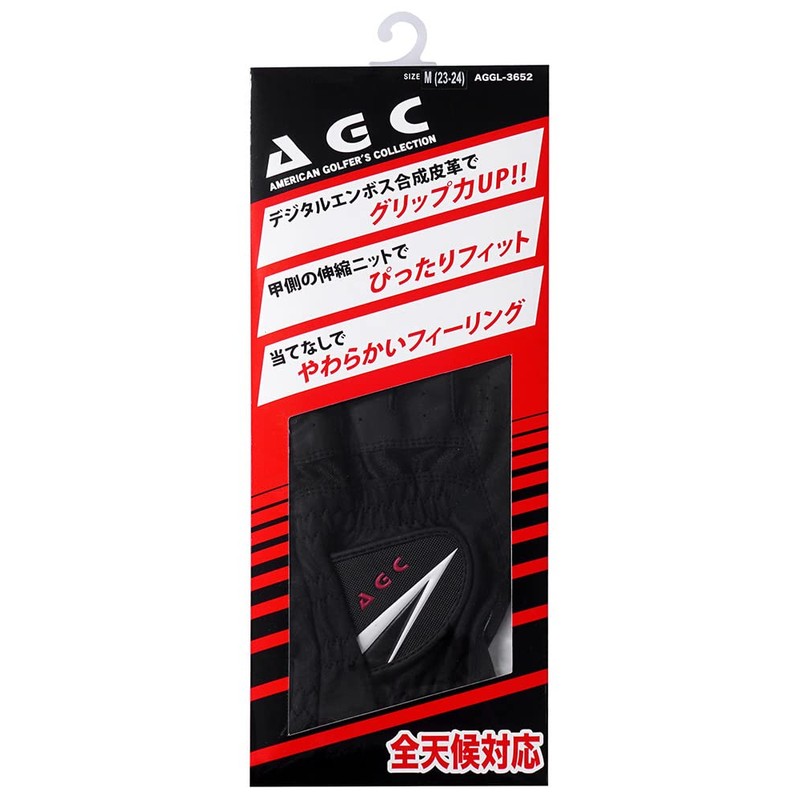 LEZAX AGC AGGL-3652 Men's Golf Gloves, Left Hand, Black, Large
