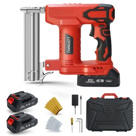 Cordless Nail Gun Battery Powered Brad Nailer, 2-in-1 Nail/Staple Gun, Electric Nail Gun,Brad Nailer Cordless, 2×2.0Ah Batteries,for Upholstery, Woodworking and Carpentry Hong