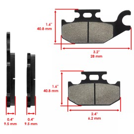 Caltric Brake Pads for CanAm Outlander 400 / Max 400 4X4 2005-2015 Front Rear Brakes