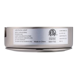 GETINLIGHT Swivel LED Puck Light with ETL List, Recessed or Surface Mount Design, Warm White 2700K, Brushed Nickel Finished, Power Cord Not Included, IN-0107-1-SN-27