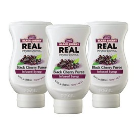 Black Cherry Reàl Infused Exotics, Black Cherry Puree Infused Syrup, 16.9 FL OZ Squeezable Bottle (Pack of 3)
