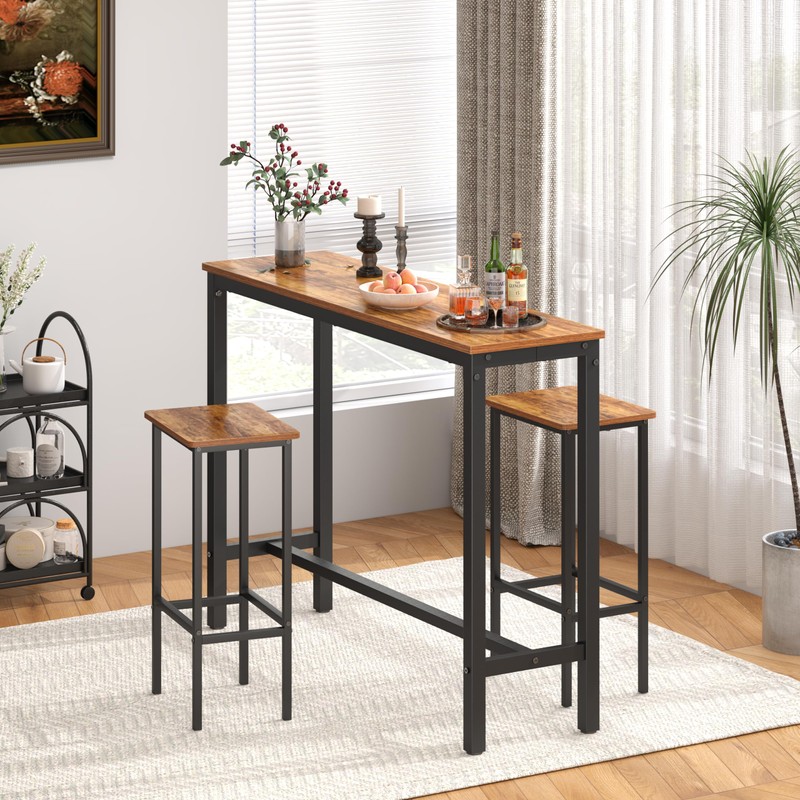 Mr IRONSTONE Bar Table, 47" Pub High Top Table Rectangular