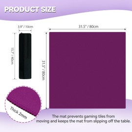 AzulHome Mahjong Mat, Mahjong Table Mat Black Carrying Bag, Anti Slip and Noise Reduction Table Cover for Mahjong, Poker, Card Games, Dominoes, Board Games, Slip Resistant Mat (Purple)