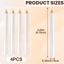 STSTR 4PCS 8.75 cm Fabric Sewing Pencils, Washable Fabric Makers, No Dust Sewing Tailors Chalk, Fabric Marking Pencil for Quilting, DIY Crafts, Sewing - White