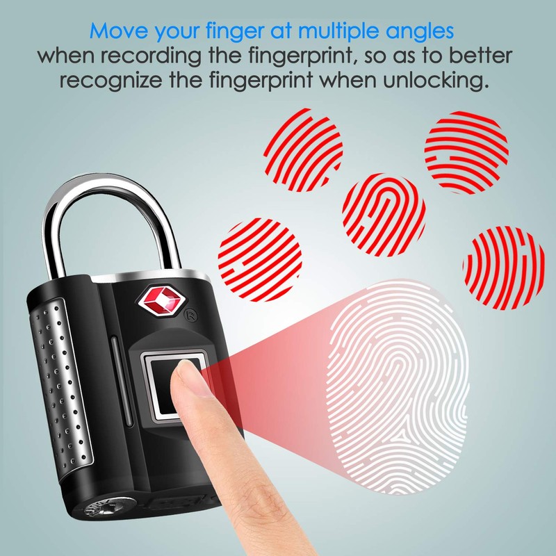 Fingerprint Lock, TSA Approved Smart Digital Locker Lock for Gym,