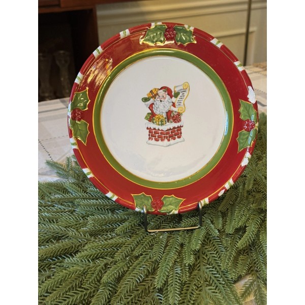 Christopher Radko Letters to Santa 9” Salad Plate Embossed Retired