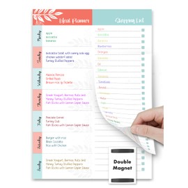 Meal Planner and Shopping List | 62 Tear-off Pages | Shopping List Pad | Double Magnetic Meal Planner for Fridge Notepads with Grocery List | Weekly/Daily Food Planning by Giftinghouse.