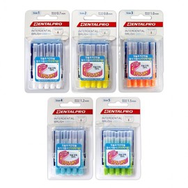 DentalPro Interdental Brush 10-Pack (Individually Capped) Size 2 SS (with Hygiene Cap) 4ea