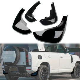YERMAOYI 4PCS Widened Tire Mud Flaps Splash Guards for Landrover Defender 90/110 2020-2023, Vehicle Wheel Protector Mudflaps Exterior Accessories (Bright Black)