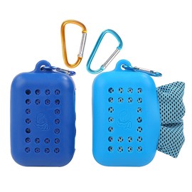 Cooling Towel (Set of 2 / For Adults and Children), Easy to Use, Storage Case, Cool Towel, Children's Set, Cool Towel, Club Activities, Sports Towel, Neck, Lightweight, Quick Drying, Climbing,