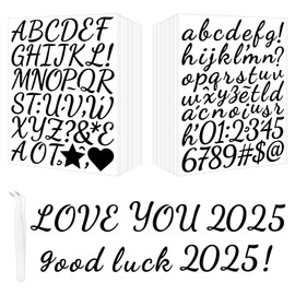 sodknow 30 Sheets Black Cursive Letter Stickers Small 1 Inch, Black Vinyl Modern Cursive Alphabet Letter Labels Waterproof for Scrapbooking Water Bottles DIY Crafts Sign Mailbox Poster