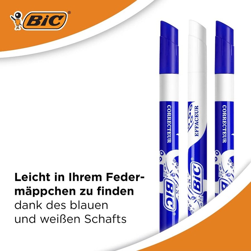 BIC Tintenkiller, 4 Stück, Tintenlöscher schmierfest, Ideal für das Büro,
