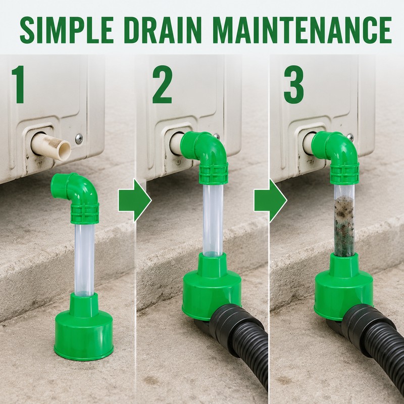 Universal AC Condensate Drain Line Cleaning Adapter for Wet/Dry Vacuum