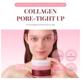 EQQUALBERRY Bouncy Day Collagen Pore-Tight Up Gel Toner Pads - Almohadillas Faciales Coreanas con Colágeno, PDRN de Loto y Trufa Blanca, Toner Pads Hi