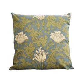 William Morris Anemone Cushion Cover, Blue, Made in Japan, 17.7 x 17.7 inches (45 x 45 cm)