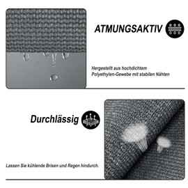 Sunny Guard Awning, Rectangular Sun Protection, Breathable HDPE UV Protection For Balcony, Patio, Garden, 3x3x3, charcoal