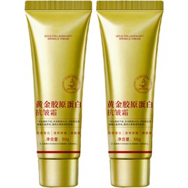 Crema Antiarrugas Con Colágeno Dorado, Gold Collagen Anti Wrinkle Cream, Crema Hidratante Reparadora, Reduce Arrugas, Antienvejecimiento, Para Hombres Como Para Mujeres (2PCS)