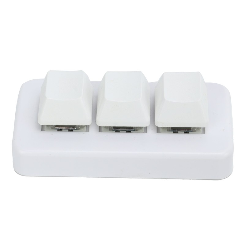 White Mini 3 Key Keypad ABS Bluetooth Receiver USB Comfortable