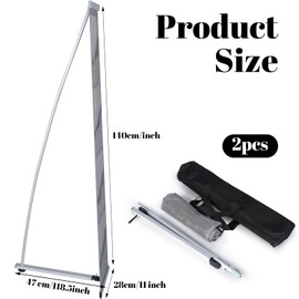 Outus 2 Pcs literature stand magazine display rack with 4 Pocket, Portable Roll up Mesh Foldable trade show display with Carrying Bag, Lightweight Magazine Rack Floor Standing for Exhibition Office