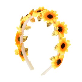 Guqqeuc Sunflower Hairband for Girls - Summer Wedding Hair Accessories, Adjustable Size - 1 Count