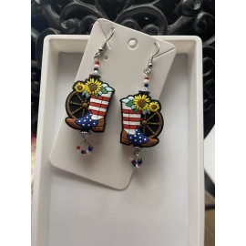 Unbranded Country Livin’ Dangling Earrings Happy 4th