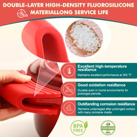 Silicone Handle Grips, Cerise 5" x 2 1/2" Each, Handle Grips& Handle Sleeve Fit for le creuset Dutch Ovens Accessories Five Year Free Replacement