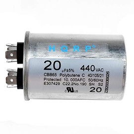 HQRP 20uF 370-440V Condensador de funcionamiento de CA Motor eléctrico de arranque HVAC Bomba compresor 20MFD CBB65 370V 370VAC 440VAC UL Listed