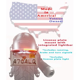 BIKELITEZ Fender eliminator with integrated lightbar fits Honda Rebel 300 500 CMX 2017-2018, Integrated LED license plate tag mount, (Clear lens) includes tag light, for cruiser motorcyles