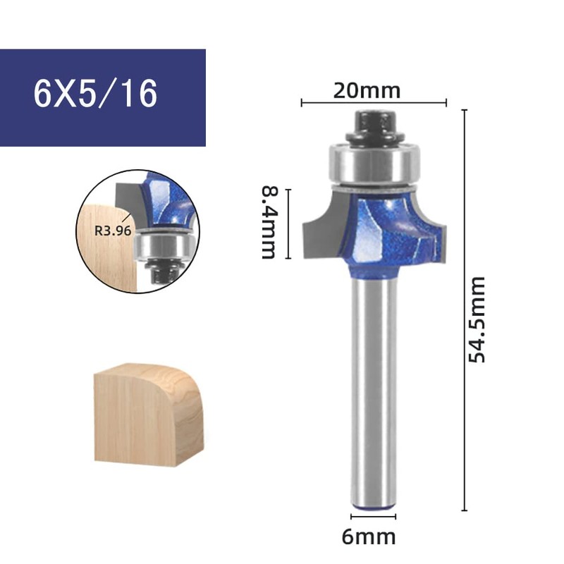 CSOOM Pro 4 Pcs Round Bit Square Face Router Bit