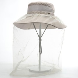 Mosquito Net Hat - Safari Sun Visor Hat with Removable Bug Net for Outdoor Men and Women