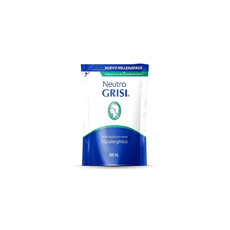 GRISI | Jabón Líquido para Manos Neutro Rellenapack, 800 ml