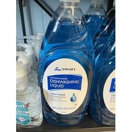 Swan Clean Scent 2X Concentrated Dishwashing Liquid, Blue, 40 Fluid Ounces
