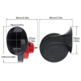DriSentri 2pcs 300dB Train Horn for Truck, 12V Waterproof Double Horn, Air Electric Snail Horn for Car, Truck, Motorcycle, Bike & Boat