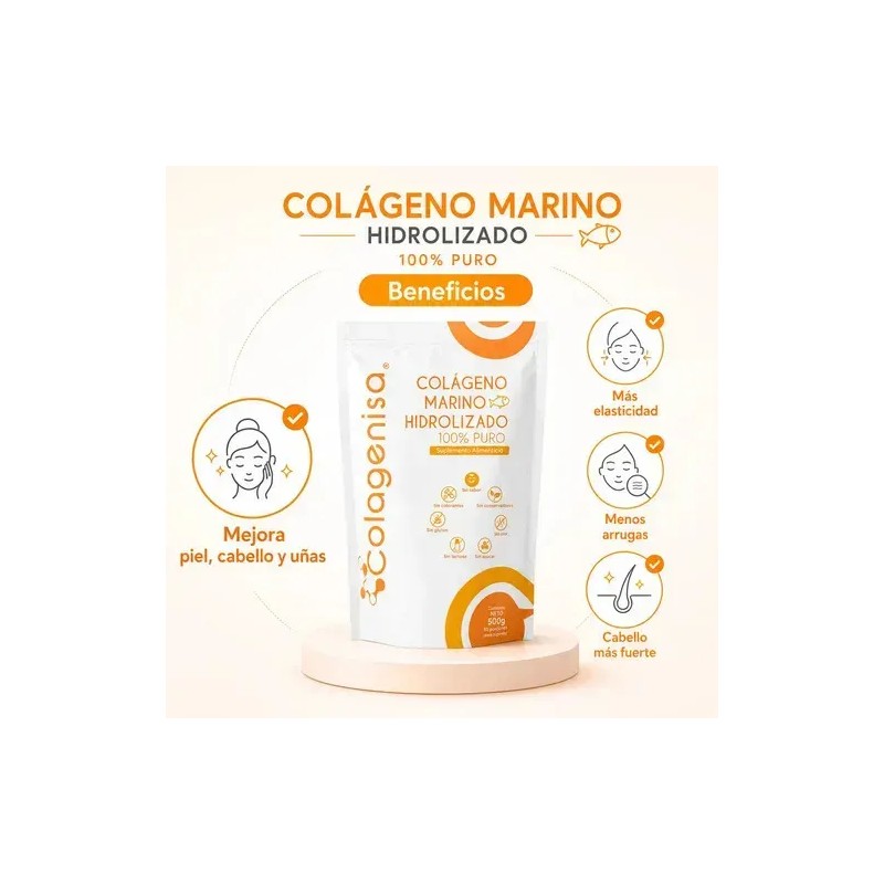 Colágeno Hidrolizado Marino Colagenisa 500g En Polvo Sin Sabor