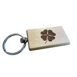 Ashton and Finch Wooden Irish Keyring – Engraved Shamrock Keychain for Good Luck – Irish Souvenir or Gift