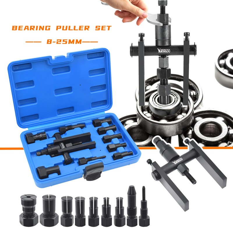 Yuesstloo 10Pcs Motorcycle Bearing Extractor Puller Tool Kit, Professional Blind