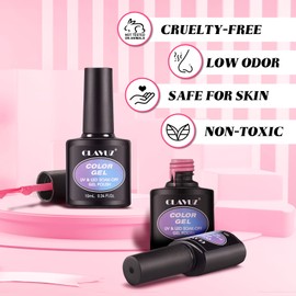 CLAVUZ Semi-Permanent Nail Polish 4pcs Gel Polish Set Semi-Permanent Nail Gel Kit by UV LED Nail Polish Gel Polish for Nails Soak Off Manicure - SET08