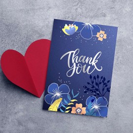 CRTURUNIQ Thank You Cards with Envelopes, Appreciation Cards with Premium Specialty Paper Design for Boss Day Employee Coworkers Pastor Clergy Realtor Coach Principal Teacher Therapist Nurse