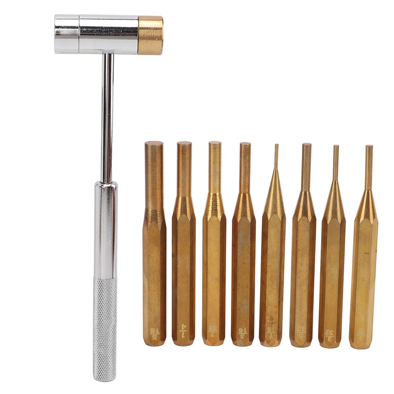 Brass Punch Set Porous Structure Detachable Ends 8 Different Sizes