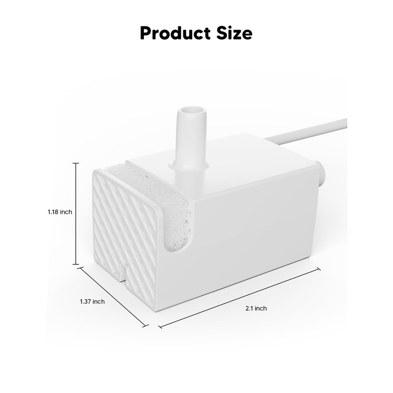 WOPET Cat Water Fountain Pump for W03 Lite Cat Fountain,