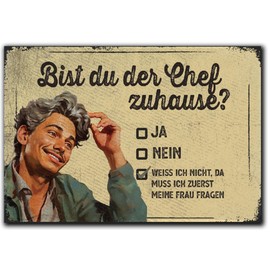 LANOLU Fridge Magnets Funny – Are You The Boss Home? Funny Magnets with Sayings and Funny Motifs 8 x 5.5 cm