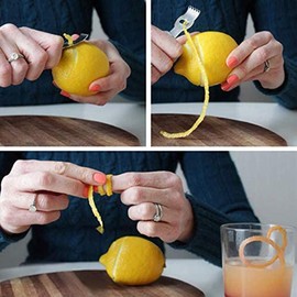 Citrus Lemon Peeler Zester Tool, Stainless Steel Lemon Grater Citrus Peeler with Channel Knife and Serrated Blade for Home Kitchen Fruits