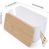 Cable Tidy Box White Cable Box with Bamboo Lid Cable