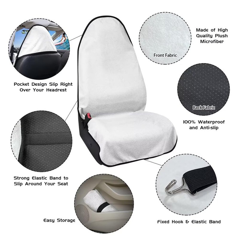 TOADDMOS Floral Hummingbirds Waterproof Towel Car Seat Cover Auto Front