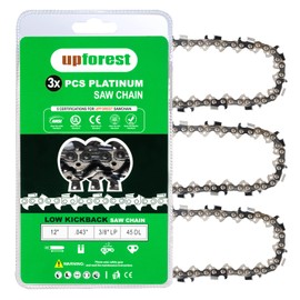 UPFOREST 3-Pack 12 Inch Chainsaw Chain R45, 3/8" LP Pitch - .043" Gauge - 45 Drive Links Compatible with DeWalt DCCS620 Ryobi RY40500 Black & Decker LCS1240B Worx WG38 (90YNS45X3)