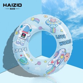 Thick Inflatable Adult Unisex Rainbow Swimming Ring (Influencer Style) Spaceship + 60 [Recommended for ages 3-6] 10ea