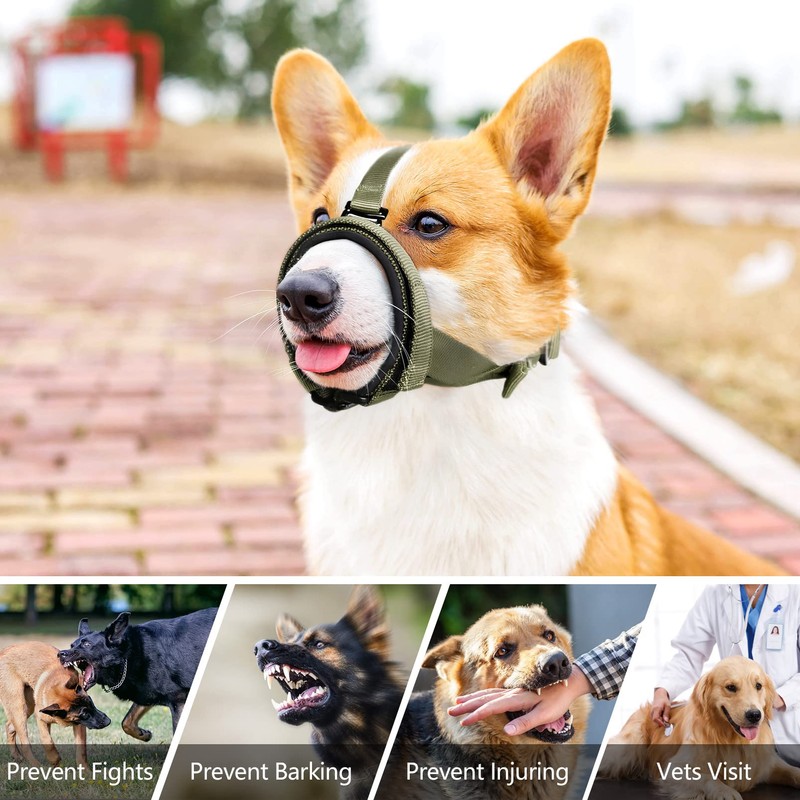 HEELE Dog Muzzle with Head Strap and Adjustable Loop and