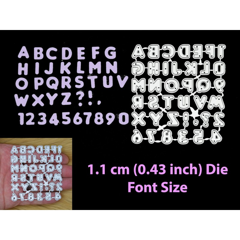 Uppercase Alphabet & Numbers + More Metal Cutting Dies Set,