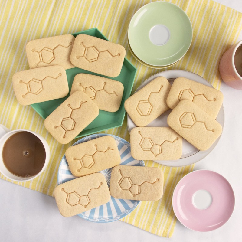 Set of 4 Molecules Cookie Cutters (Dopamine, Serotonin, Adrenaline and